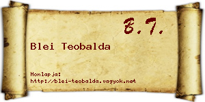 Blei Teobalda névjegykártya